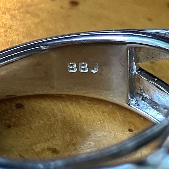 Natural Labradorite Sterling Silver Ring Size 6 - Picture 7 of 10